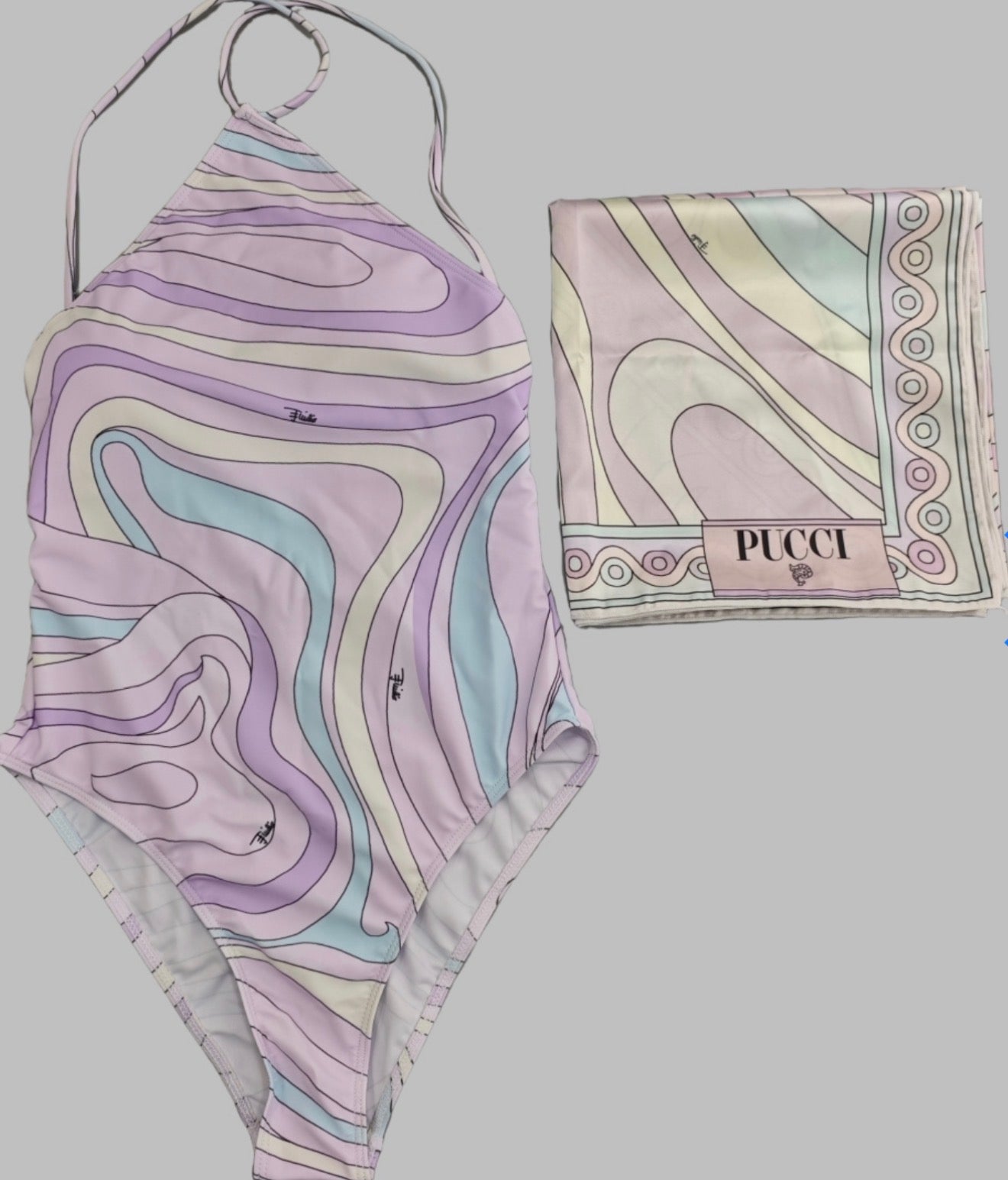 Cotton Candy Coast Pucci One Piece-Scarf/Cover Up